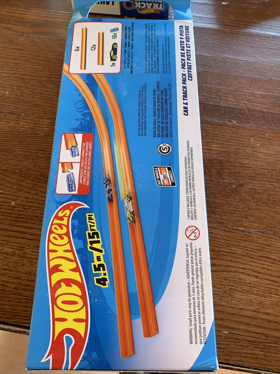  Hot Wheels Track Builder Straight Track Set, 37 Component Parts  & 1:64 Scale Toy Car : Toys & Games