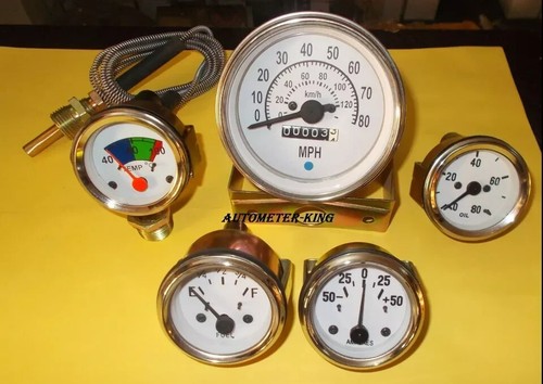 Für Willys Jeeps MB Gpw CJ Anzeige Kit Tacho Mph Kph Temp Öl Benzin Amp Gec
