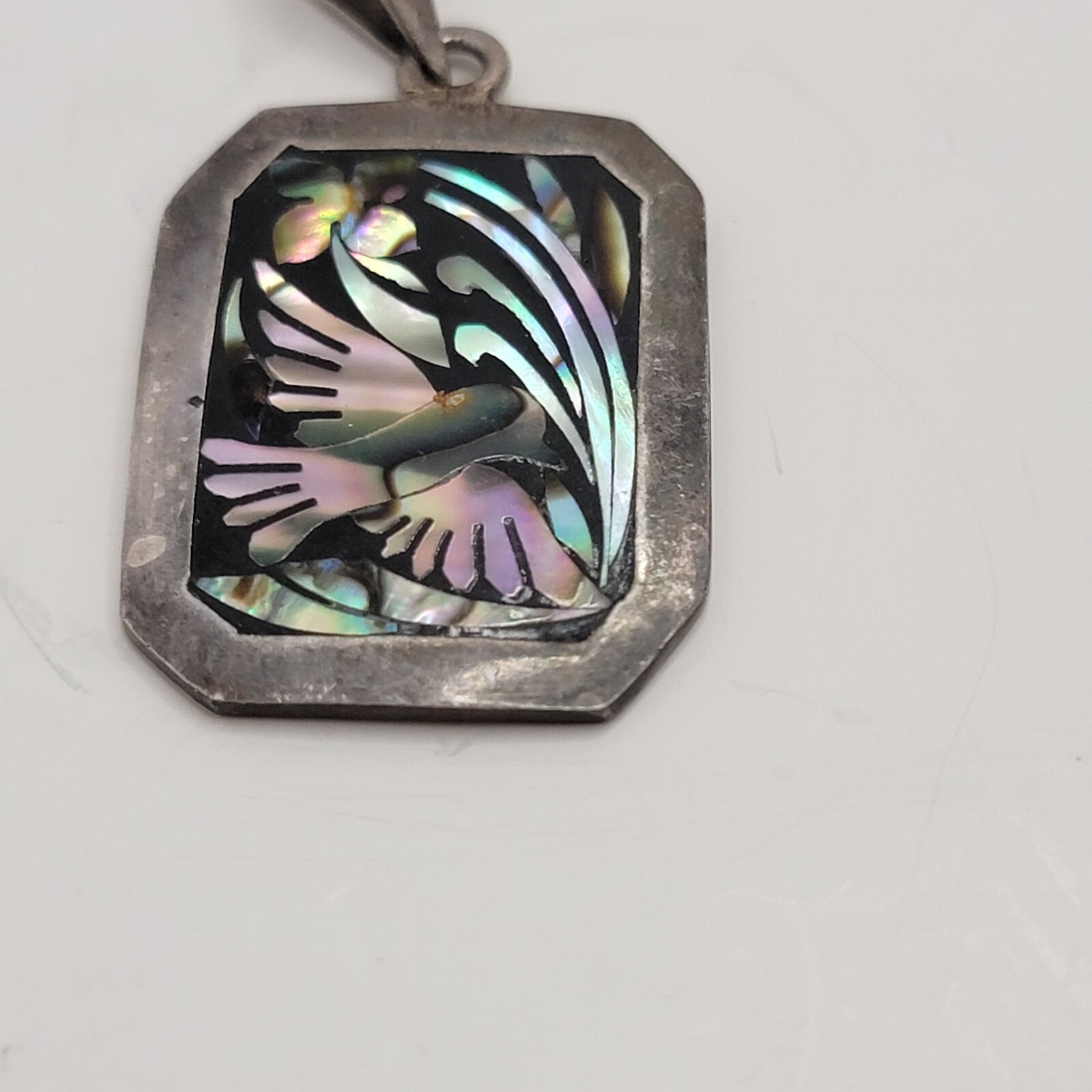 Sterling Silver 925 Rectangular Bird Design Brooc… - image 5