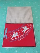Vintage Red 1950s Snapshots Children Baby Photo Album Scrapbook Carousel NIB