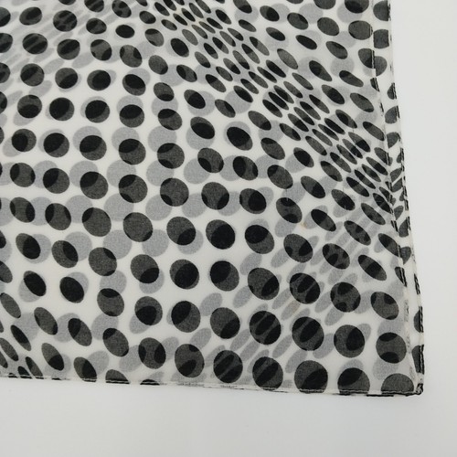 Silk Blend Polka Dot Scarf Black and White Neck Wrap 58" X 13 wide - Picture 3 of 7