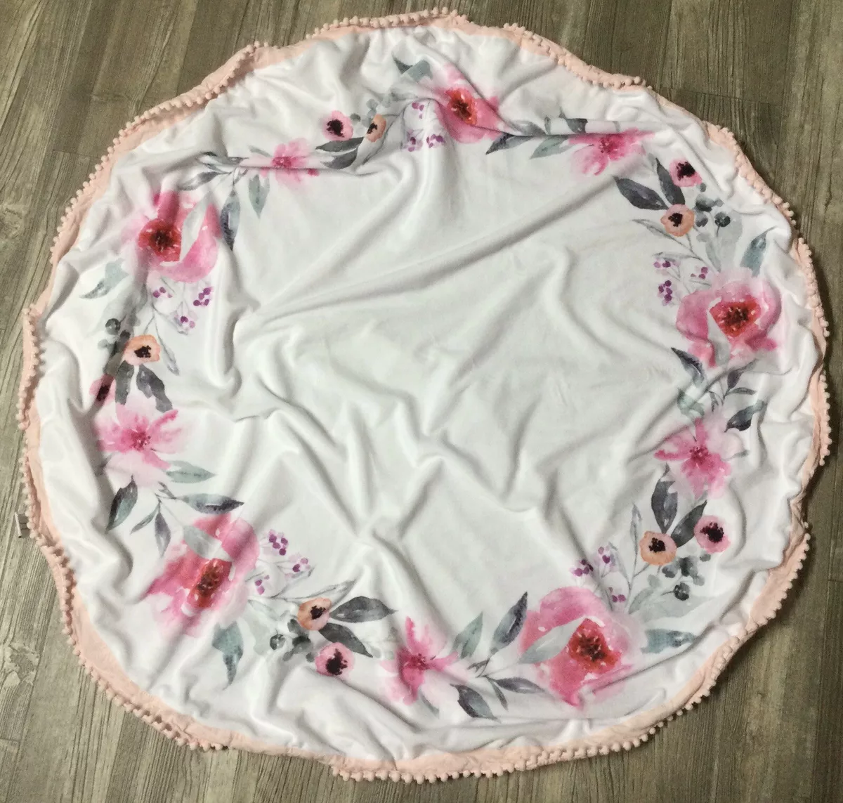 HTF The Peanutshell Bedding Pink Floral Soft Round Baby Security