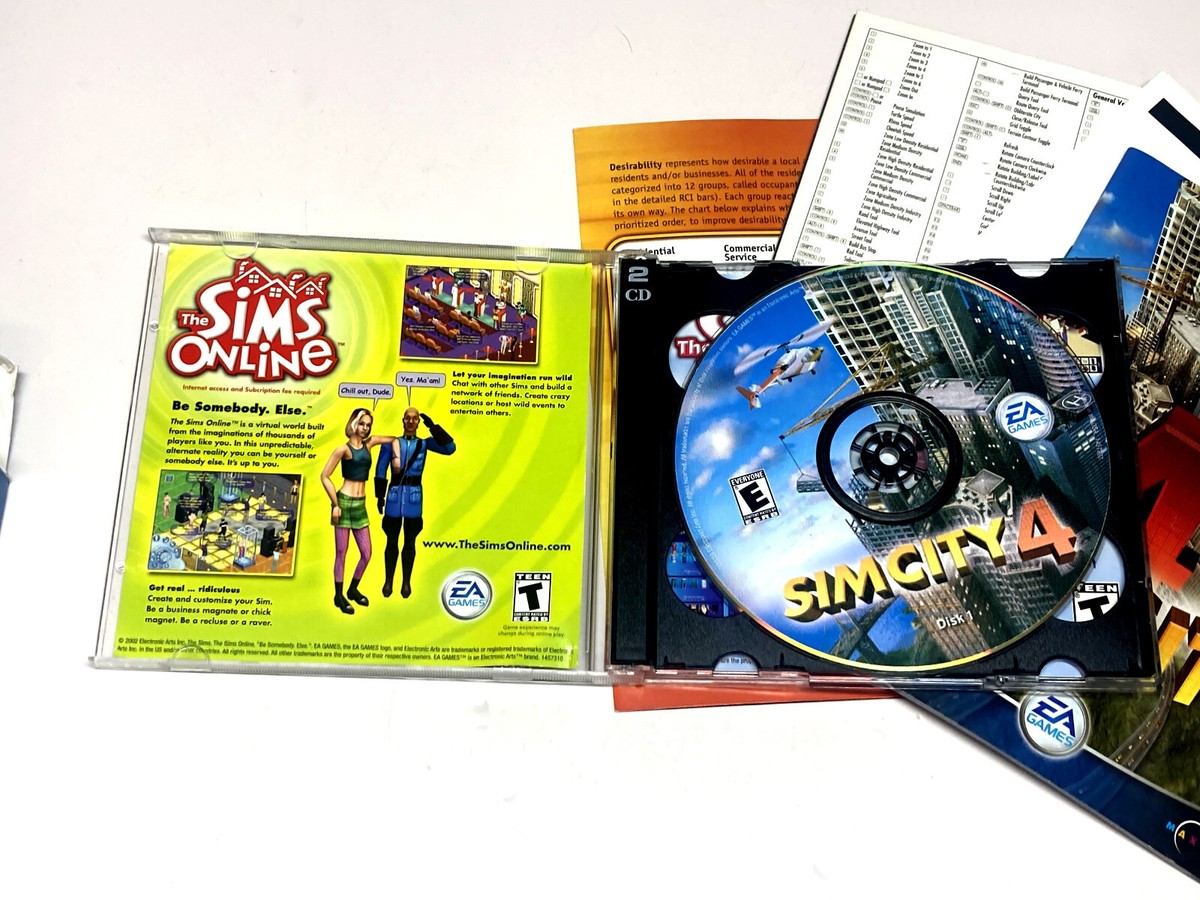SimCity 4 PC Big Box Rare CIB Complete Tested & Working
