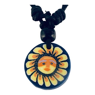 Necklace Yellow Sunflower Clay