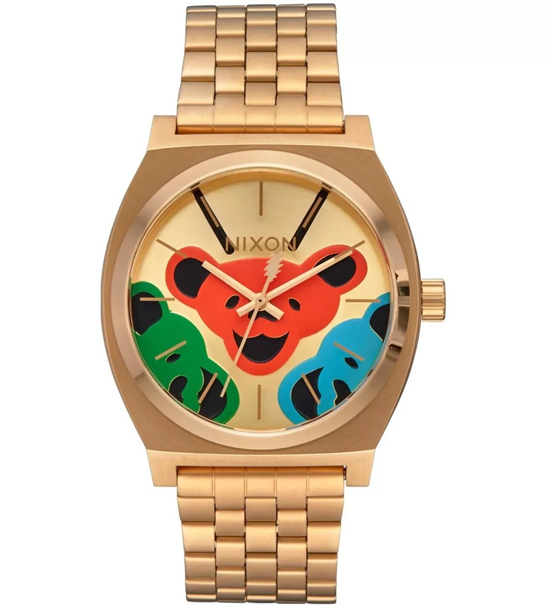 New】Nixon Grateful Dead Time Teller Watch Tri Color Bears New】Nixon Grateful Dead Time Teller Watch Tri Color Bears