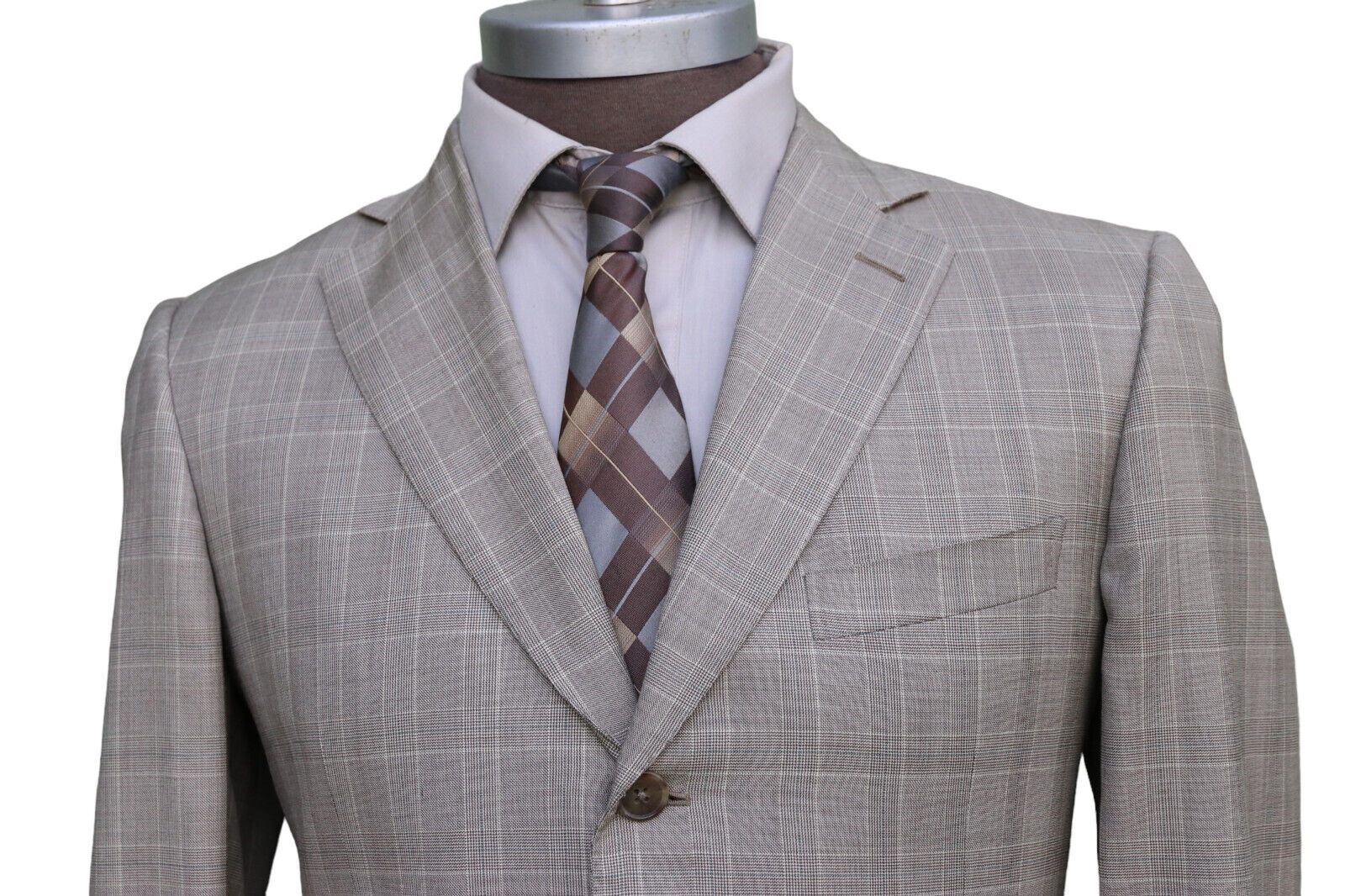 Ermenegildo Zegna Bergdorf Goodman Beige Check Th… - image 4