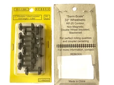 ReBoxx-1 33" HO Semi-scale wheels sets, 1.000" Axle Length, 12/ Pkg, NMRA RP-25