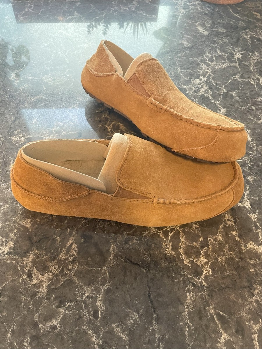 Ugg Upshaw Mens 11 Slipper Brown Leather Moccasin Shoes Ugg Upshaw Mens 11 Slipper Brown Leather Moccasin Shoes