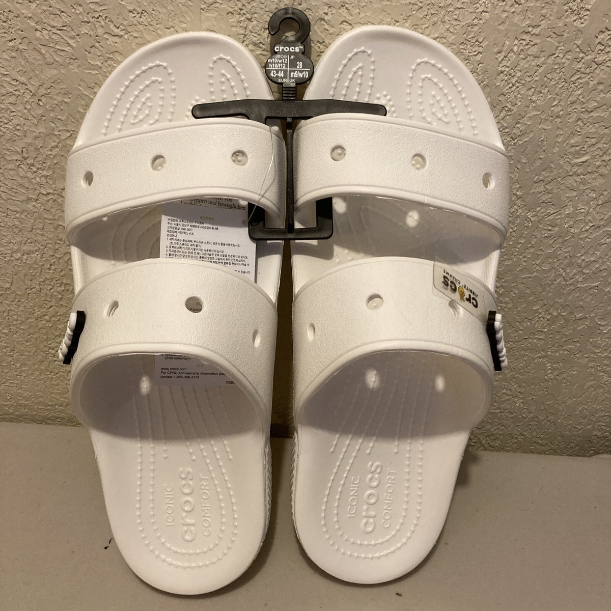 Crocs Unisex Sandals Slide Size 10-Men Size 12-Women White  display picture 1