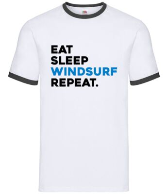 Eat Sleep Windsurf Repeat - Mens Ringer - Wind Surf Surfer Water Love