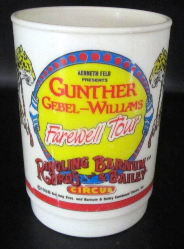 Vintage Ringling Bros. Farewell Tour 1988 - Gunther Gebel-Williams Plastic Cup