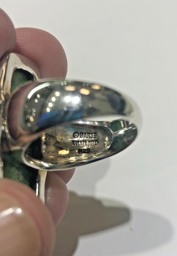Barse Southwest Mojave Green Turquoise Sterling Silver Ring size 7 - Picture 7 of 12