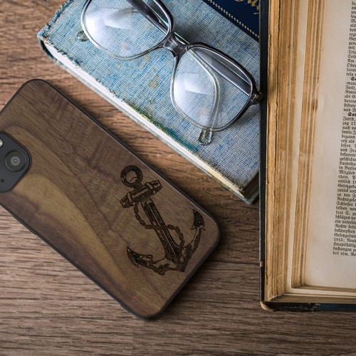 Wooden Case for Apple iPhone 13 Vintage Anchor - Picture 3 of 5