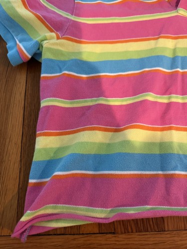 Vintage Boys Ralph Lauren Polo Striped Polo Bright Colors Colorful Sz Youth M - Picture 3 of 9