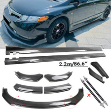 Carbon Fiber Front Bumper Lip Spoiler Side Skirt For Honda Civic 2006-2 Body Kit