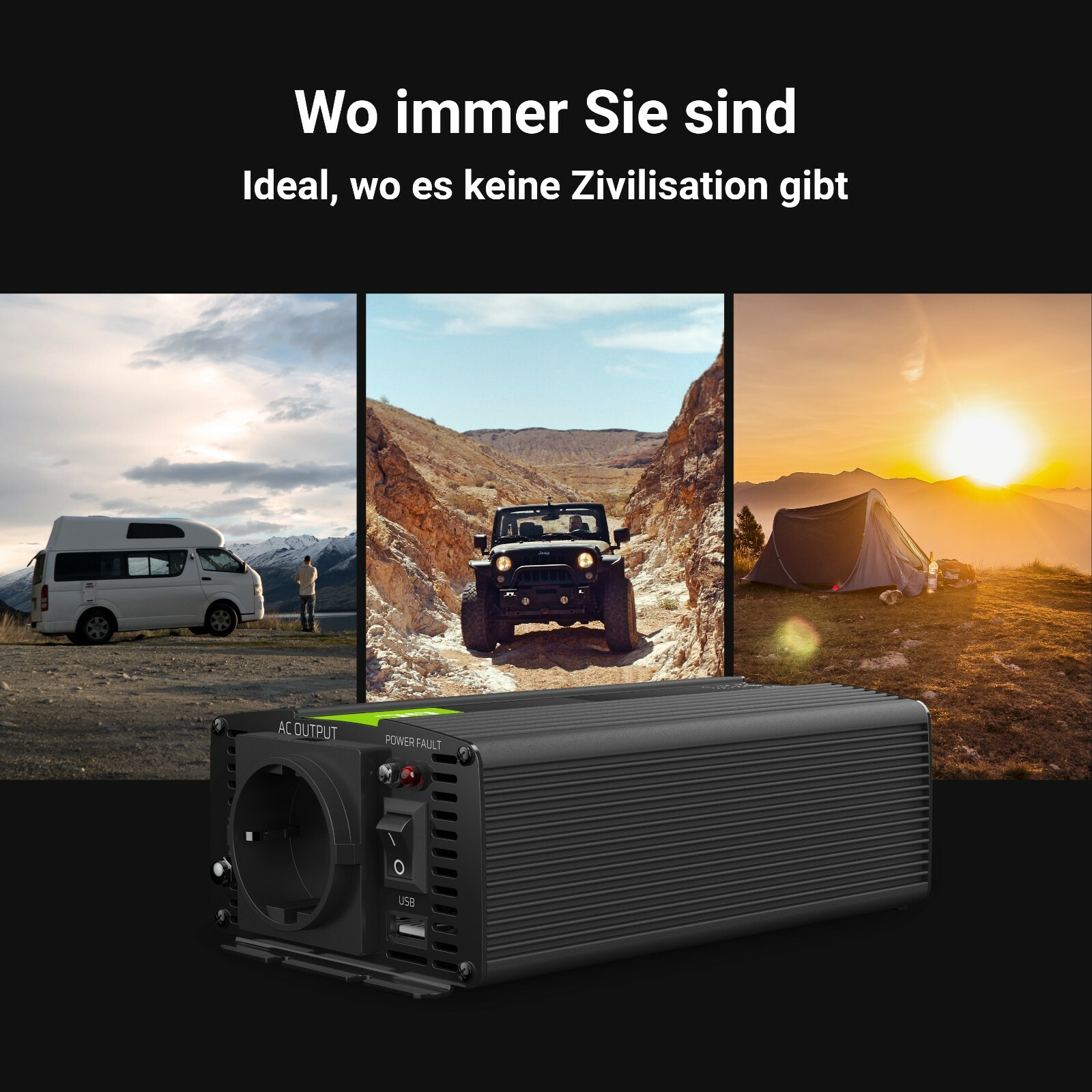 GC® Wechselrichter 1000W 2000W 24V 230V Spannungswandler Reiner  