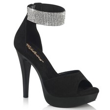 Black Suede High Heels Salsa Dance Drag Queen Sandals Formal Shoes size 12 13 14