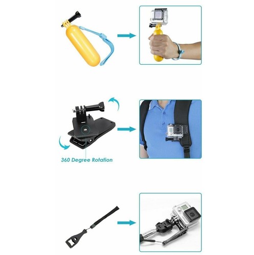 Kit supporti accessori agganci universali per action cam gopro sport camera hero - Foto 4 di 7