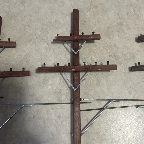 Vintage O Scale Wooden Telephone Poles Lot (5)For Model Train Set Lionel C3 - Picture 11 of 16