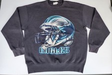 Vintage 90s NFL Philadelphia Eagles Nutmeg Sweatshirt Big Helmet Print Size L