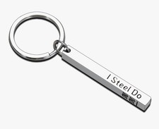 Stainless Steel Engraved Anniversary Keychain