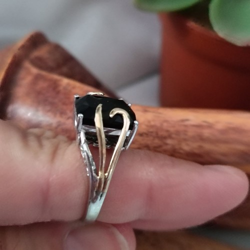 💍Alwand Vahan AV Sterling 925 & 14K Black Onyx Ring Size 7 - Picture 7 of 14