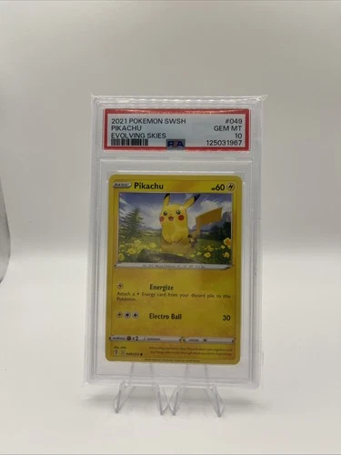 2021 Pokemon Evolving Skies Pikachu #049 PSA 10 Graded 🔥low pop