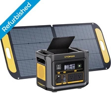 VTOMAN FlashSpeed 600 Power Station 600W 499Wh With 110W Solar Panel Refurbished