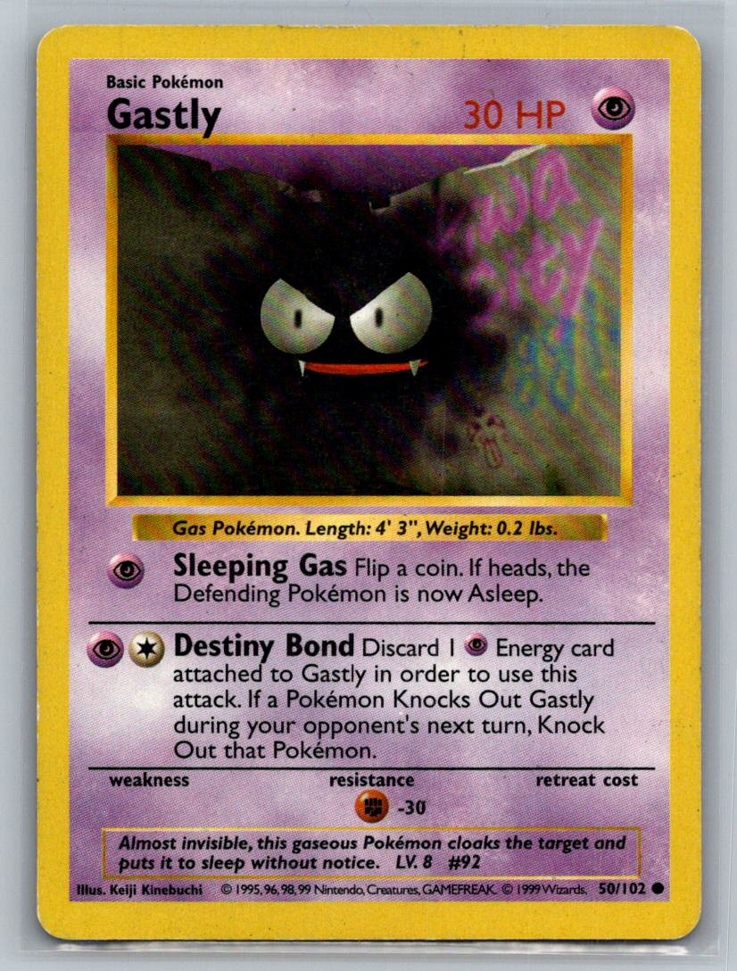 Gastly Common Base Set (Shadowless) 050/102 MP