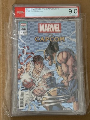 Kith Marvel Vs Capcom #1 Wolverine Vs Ryu Comic Book Blue Variant Cover PSA 9