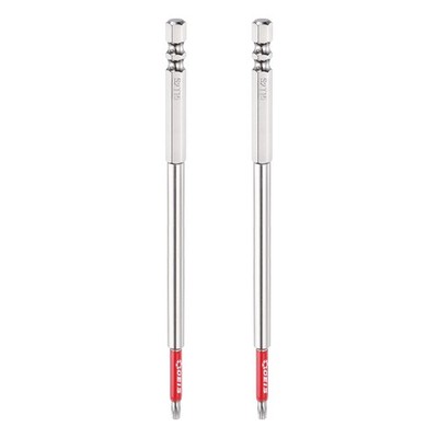 2pcs TT15 Torx Head Screwdriver Bit 1/4'' Hex Shank 6'' Magnetic with Hole Tip