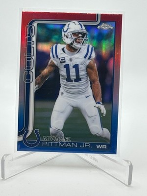 2025 Topps Chrome Red/White/Blue REFRACTOR #126 MICHAEL PITTMAN JR. Colts