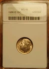 1956-D Roosevelt Dime ANACS MS65 *Old Soap Box Holder*