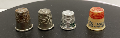 #ad #ad 4 Antique amp; Vintage Thimbles Metal Plastic Pennant Oil Pacific Fabrics GUC $19.95