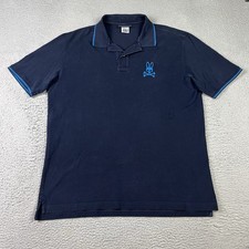 Psycho Bunny Polo Shirt Mens XL Blue Pima Cotton Short Sleeve Pique Rugby