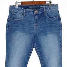 Old Navy Boyfriend womens straight jeans size 12 stretch mid rise med wash