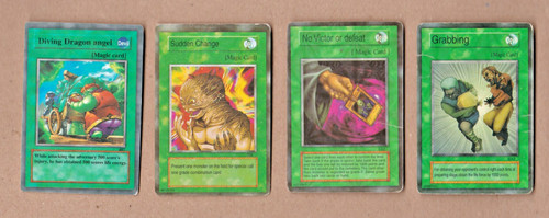 LOT OF 4 Yu Gi Oh! cards. Well-used/worn  condition. Free Shipping to USA