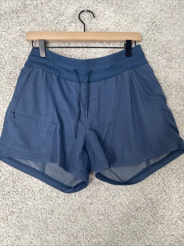 The North Face Blue Hiking Shorts Athletic Drawstring Pockets Womens Medium