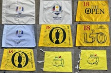 Signed Autograph Golf Flags From The Ryder Cup The Open & The Masters with COAs
