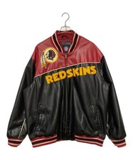 NFL Leather Jacket Black Red 4135