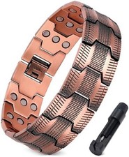 3X Strength Copper Magnetic Bracelet for Men,Pure Copper Bracelet Included Adjus