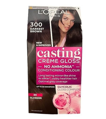 L'Oréal Paris Casting Crème Gloss 300 Darkest Brown 60g+40ml+60g Hair Color