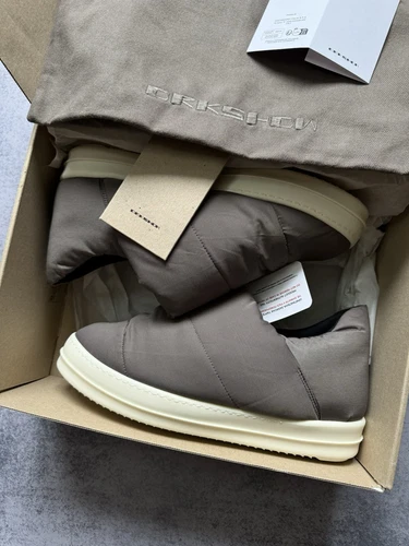 SNEAKERS NUOVE CON ETICHETTE RICK OWENS DRKSHDW PUFFER TRAPUNTATE FAILLE SLIP ON DA UOMO TAGLIA 44 IT