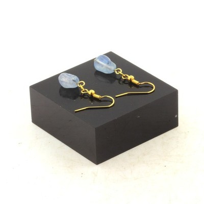 Brazilian Aquamarine Pearl Earrings in Stainless Steel