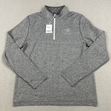 Ben Sherman Sport Sweater Men Medium Grey 1/4 Zip Golf Pullover Seamless Nylon