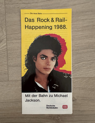 Deutsche Bundesbahn Heft/Fahrplan ''Rock & Rail-Happening 1988'' Michael Jackson