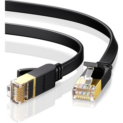 CAT 7 Ethernet Kabel Lan Patchkabel Gigabit 1m flach Netzwerkkabel RJ45, Kupf...