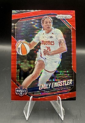 2025 Panini WNBA Prizm Basketball Emily Engstler Red Pulsar /299 #84 Mystics