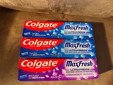 (3) Colgate MaxFresh Toothpaste Cool Mint Fusion Ultrafreeze 6.3 oz Exp 02/2027