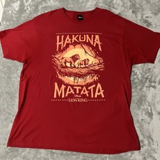 Hakuna Matata Disney The Lion King T-Shirt XL Red Tultex Tag